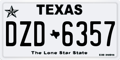 TX license plate DZD6357