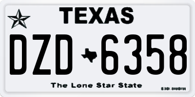 TX license plate DZD6358