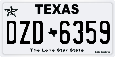 TX license plate DZD6359