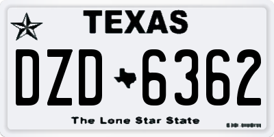 TX license plate DZD6362