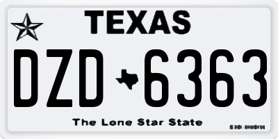 TX license plate DZD6363