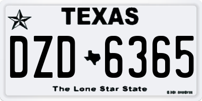 TX license plate DZD6365