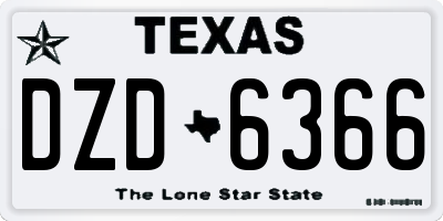 TX license plate DZD6366
