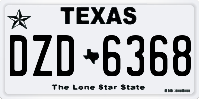TX license plate DZD6368