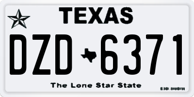 TX license plate DZD6371