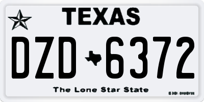TX license plate DZD6372