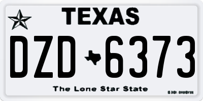 TX license plate DZD6373
