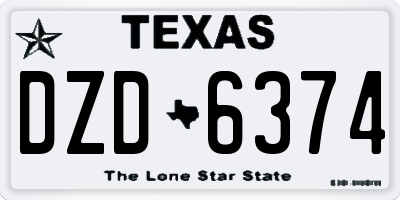 TX license plate DZD6374