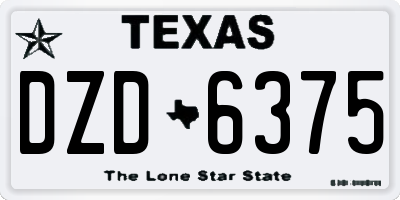 TX license plate DZD6375