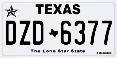 TX license plate DZD6377