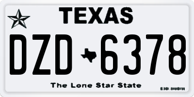 TX license plate DZD6378