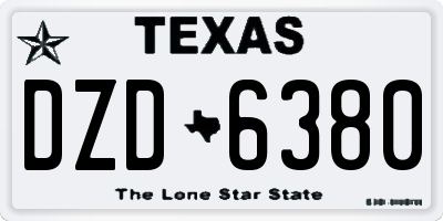 TX license plate DZD6380