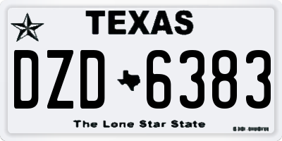 TX license plate DZD6383