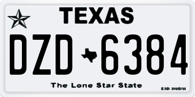 TX license plate DZD6384