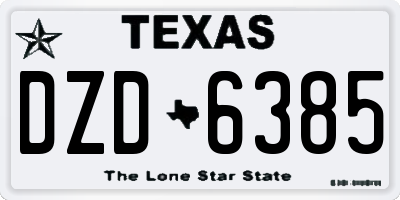 TX license plate DZD6385