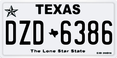 TX license plate DZD6386