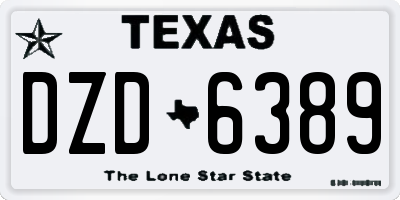TX license plate DZD6389