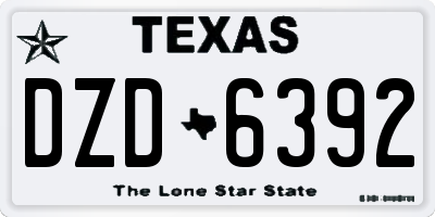 TX license plate DZD6392