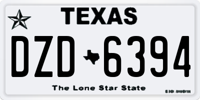 TX license plate DZD6394