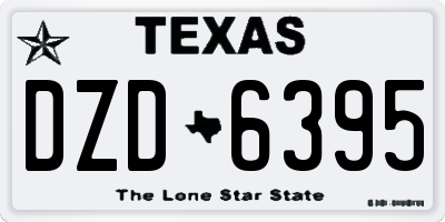 TX license plate DZD6395