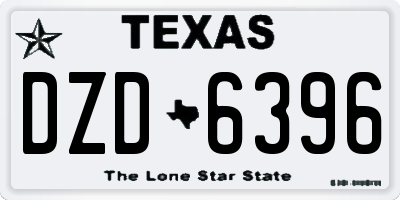 TX license plate DZD6396