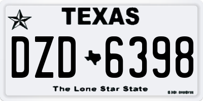 TX license plate DZD6398