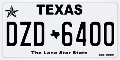 TX license plate DZD6400