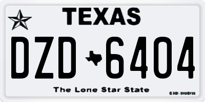 TX license plate DZD6404