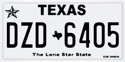 TX license plate DZD6405