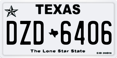TX license plate DZD6406
