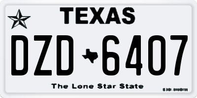 TX license plate DZD6407