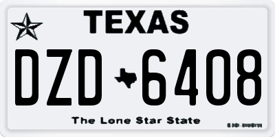 TX license plate DZD6408