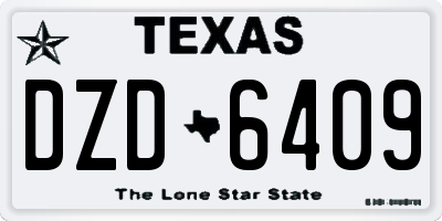 TX license plate DZD6409