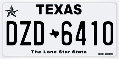 TX license plate DZD6410