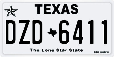 TX license plate DZD6411