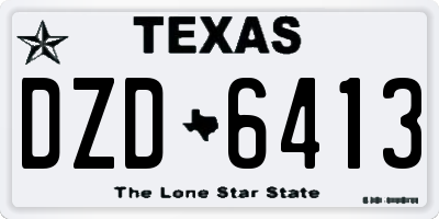 TX license plate DZD6413