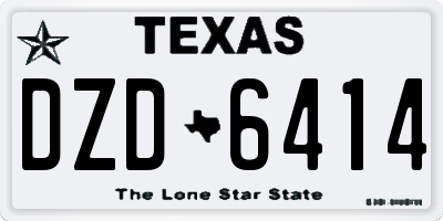 TX license plate DZD6414