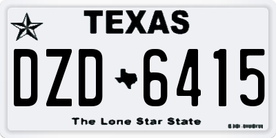 TX license plate DZD6415