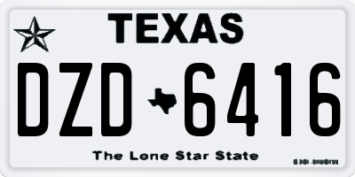 TX license plate DZD6416