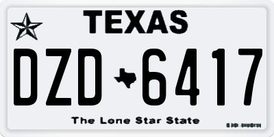 TX license plate DZD6417