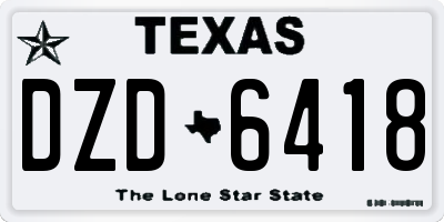 TX license plate DZD6418