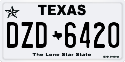 TX license plate DZD6420