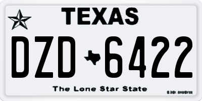 TX license plate DZD6422