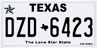 TX license plate DZD6423