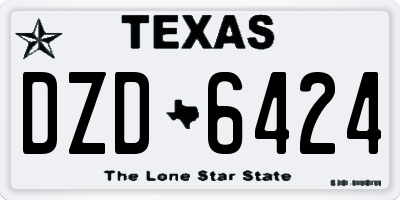 TX license plate DZD6424