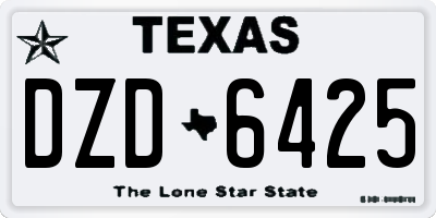 TX license plate DZD6425