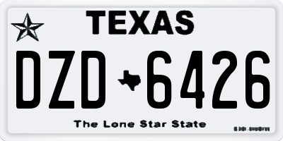 TX license plate DZD6426