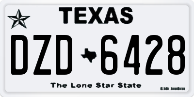 TX license plate DZD6428