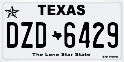 TX license plate DZD6429