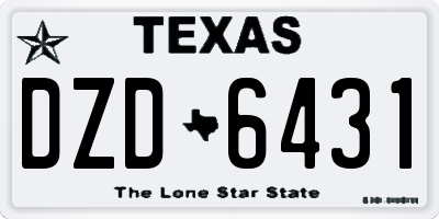 TX license plate DZD6431
